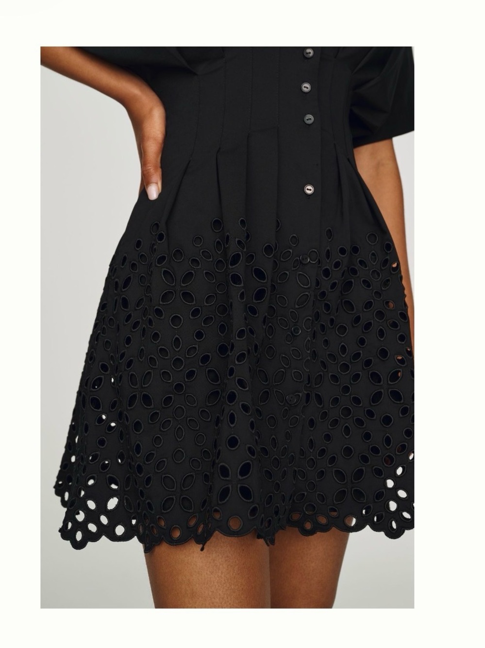 TOBIE EYELET HEM MINI SHIRTDRESS BY EXQUISE - Picture 3 of 10